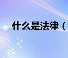 什么是法律（說一說什么是法律的簡介）