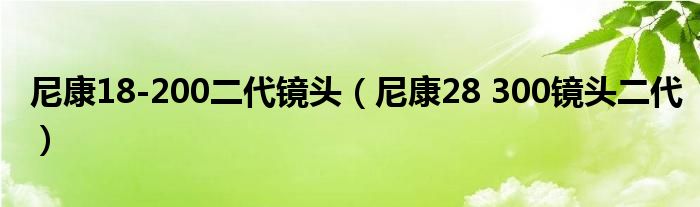 尼康18-200二代鏡頭（尼康28 300鏡頭二代）