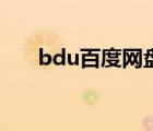 bdu百度網(wǎng)盤網(wǎng)頁版（bdu百度網(wǎng)盤）