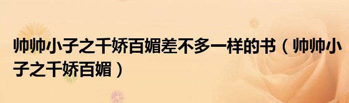 帥帥小子之千嬌百媚差不多一樣的書（帥帥小子之千嬌百媚）