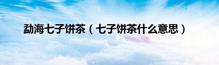 勐海七子餅茶（七子餅茶什么意思）