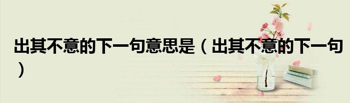 出其不意的下一句意思是（出其不意的下一句）