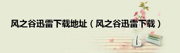 風(fēng)之谷迅雷下載地址（風(fēng)之谷迅雷下載）