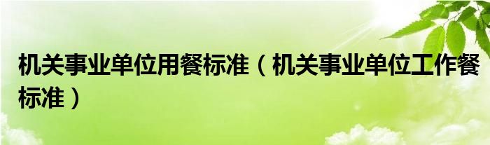 機(jī)關(guān)事業(yè)單位用餐標(biāo)準(zhǔn)（機(jī)關(guān)事業(yè)單位工作餐標(biāo)準(zhǔn)）