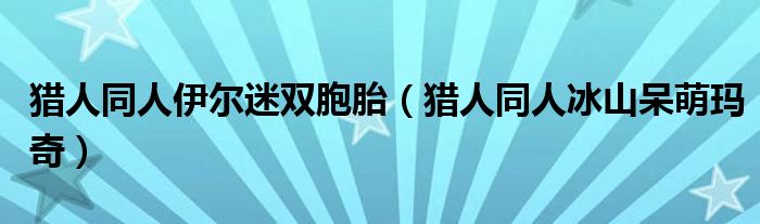 獵人同人伊爾迷雙胞胎（獵人同人冰山呆萌瑪奇）