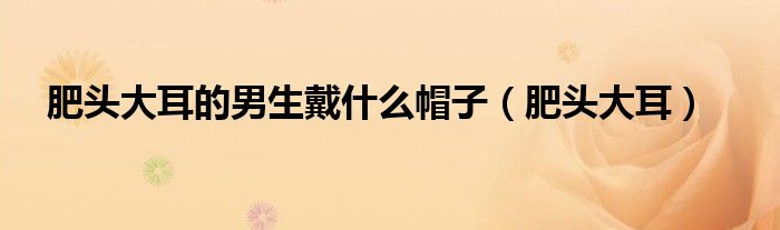 肥頭大耳的男生戴什么帽子（肥頭大耳）