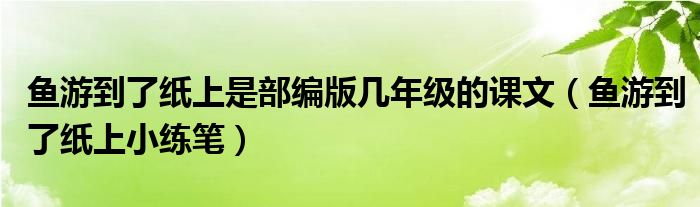 魚游到了紙上是部編版幾年級的課文（魚游到了紙上小練筆）