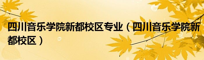 四川音樂學(xué)院新都校區(qū)專業(yè)（四川音樂學(xué)院新都校區(qū)）