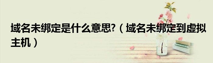 域名未綁定是什么意思?（域名未綁定到虛擬主機(jī)）