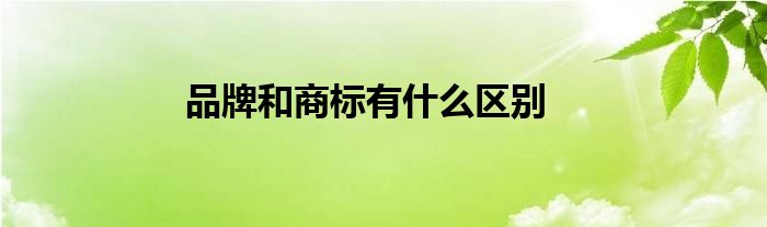品牌和商標(biāo)有什么區(qū)別