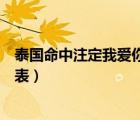 泰國命中注定我愛你演員表名單（泰國命中注定我愛你演員表）
