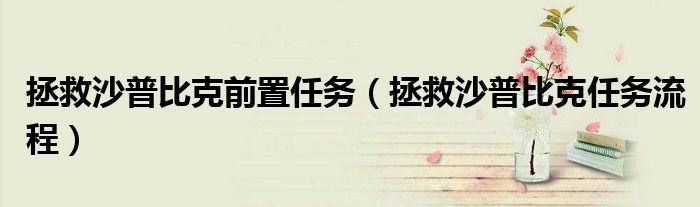 拯救沙普比克前置任務(wù)（拯救沙普比克任務(wù)流程）