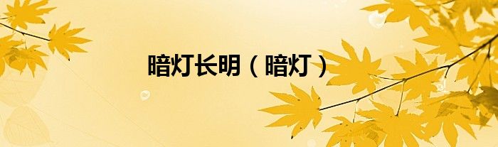 暗燈長(zhǎng)明（暗燈）