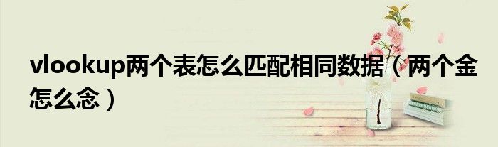 vlookup兩個表怎么匹配相同數(shù)據(jù)（兩個金怎么念）