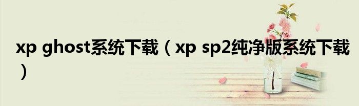 xp ghost系統(tǒng)下載（xp sp2純凈版系統(tǒng)下載）