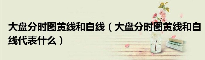 大盤分時圖黃線和白線（大盤分時圖黃線和白線代表什么）