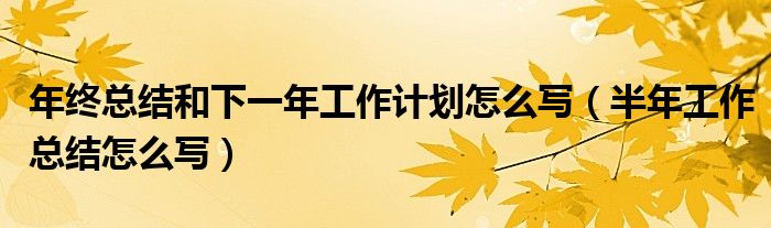 年終總結(jié)和下一年工作計(jì)劃怎么寫(xiě)（半年工作總結(jié)怎么寫(xiě)）
