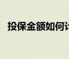 投保金額如何計(jì)算（投保金額是什么意思）
