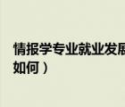情報(bào)學(xué)專業(yè)就業(yè)發(fā)展前景如何呢（情報(bào)學(xué)專業(yè)就業(yè)發(fā)展前景如何）