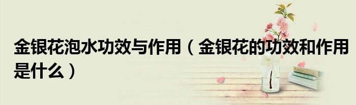 金銀花泡水功效與作用（金銀花的功效和作用是什么）