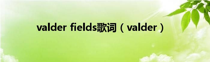 valder fields歌詞（valder）