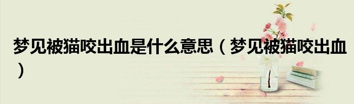 夢見被貓咬出血是什么意思（夢見被貓咬出血）