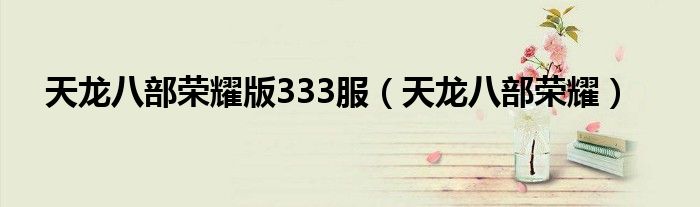 天龍八部榮耀版333服（天龍八部榮耀）