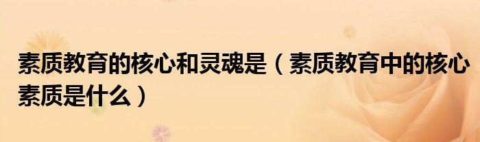 素質(zhì)教育的核心和靈魂是（素質(zhì)教育中的核心素質(zhì)是什么）