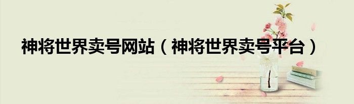 神將世界賣號(hào)網(wǎng)站（神將世界賣號(hào)平臺(tái)）