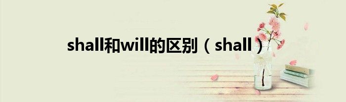 shall和will的區(qū)別（shall）