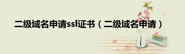二級(jí)域名申請(qǐng)ssl證書（二級(jí)域名申請(qǐng)）