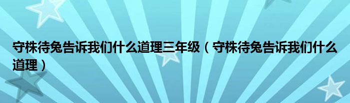 守株待兔告訴我們什么道理三年級（守株待兔告訴我們什么道理）