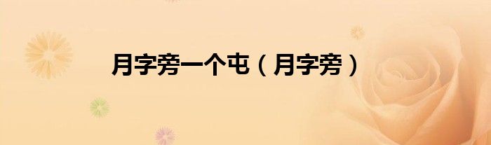 月字旁一個屯（月字旁）