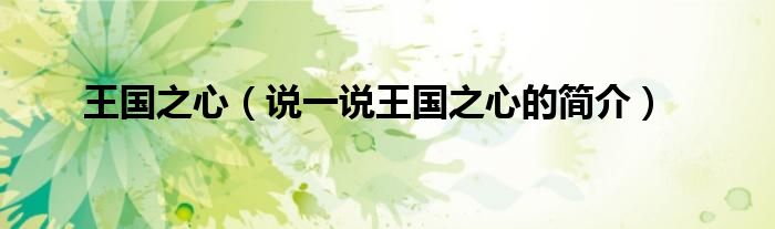 王國之心（說一說王國之心的簡介）