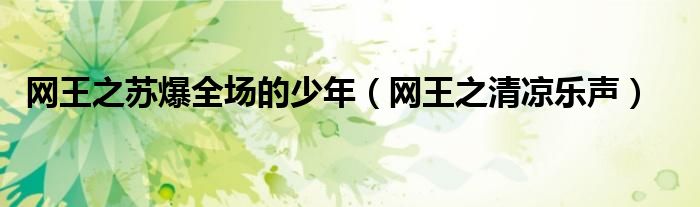 網(wǎng)王之蘇爆全場的少年（網(wǎng)王之清涼樂聲）