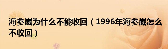 海參崴為什么不能收回（1996年海參崴怎么不收回）