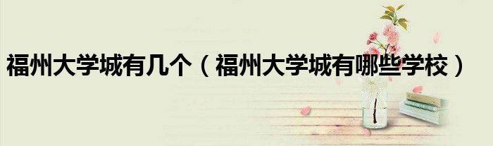 福州大學(xué)城有幾個(gè)（福州大學(xué)城有哪些學(xué)校）