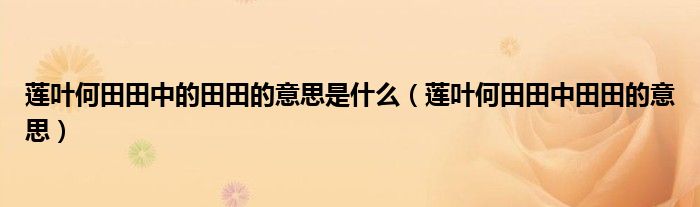 蓮葉何田田中的田田的意思是什么（蓮葉何田田中田田的意思）