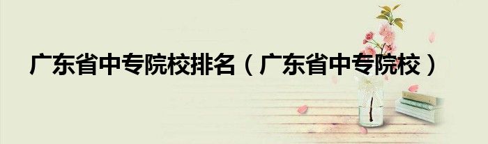 廣東省中專院校排名（廣東省中專院校）