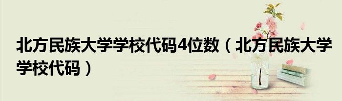 北方民族大學(xué)學(xué)校代碼4位數(shù)（北方民族大學(xué)學(xué)校代碼）