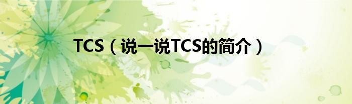 TCS（說一說TCS的簡(jiǎn)介）