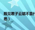 既見君子云胡不喜什么意思百度（既見君子云胡不喜什么意思）