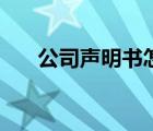 公司聲明書怎么寫（公司聲明怎么寫）