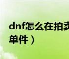 dnf怎么在拍賣行買寵物（劍靈拍賣行怎么買單件）