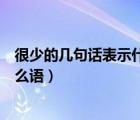 很少的幾句話表示什么言什么語（很少的幾句話是什么言什么語）