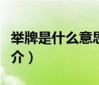 舉牌是什么意思（說一說舉牌是什么意思的簡介）