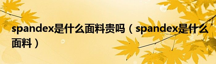 spandex是什么面料貴嗎（spandex是什么面料）