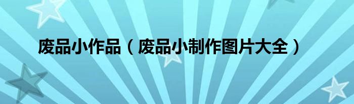 廢品小作品（廢品小制作圖片大全）
