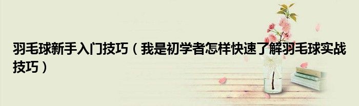 羽毛球新手入門技巧（我是初學者怎樣快速了解羽毛球?qū)崙?zhàn)技巧）