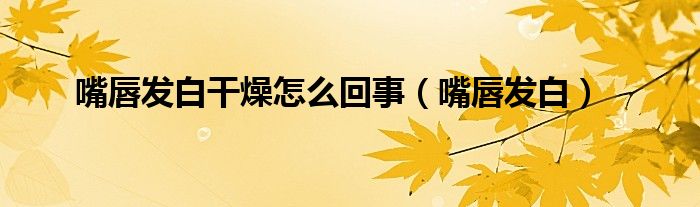 嘴唇發(fā)白干燥怎么回事（嘴唇發(fā)白）